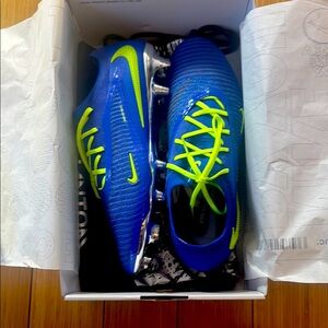 Nike Blue and Neon Green Soccer Cleats